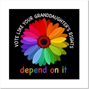 Vote Like Your Granddaughter's Rights - Feminist Gift Posters and Art